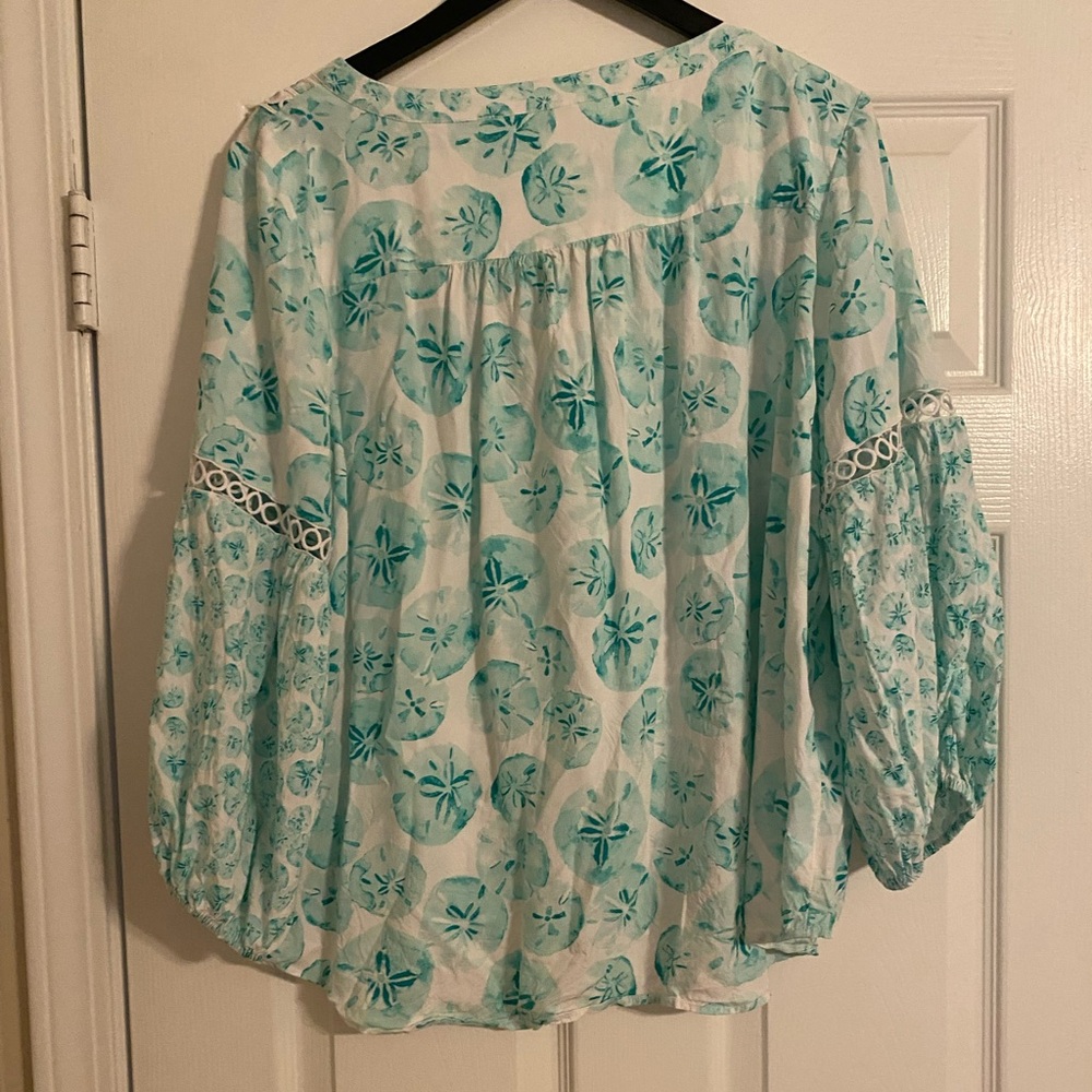 Crown & Ivy. Women’s Tropical Teal Top. Pullover. XL. Long Sleeve. - Picture 2 of 6